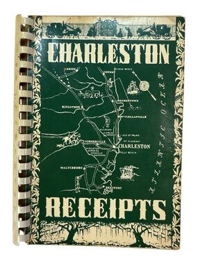 1950 Charleston Receipts Cookbook Vtg 1989 Reprint Junior League Spiral Southern